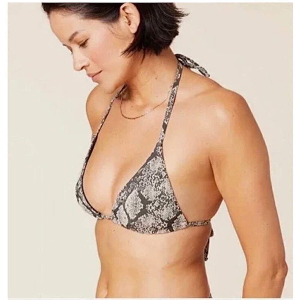 NWT Andie Snakeskin Print The String Bikini Top‎ Size Large